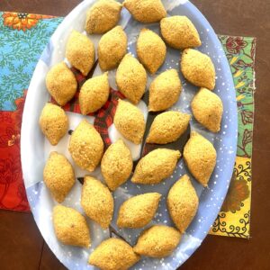 Fried Vegan Pumpkin Kibbeh Bites (Cone-Shaped)